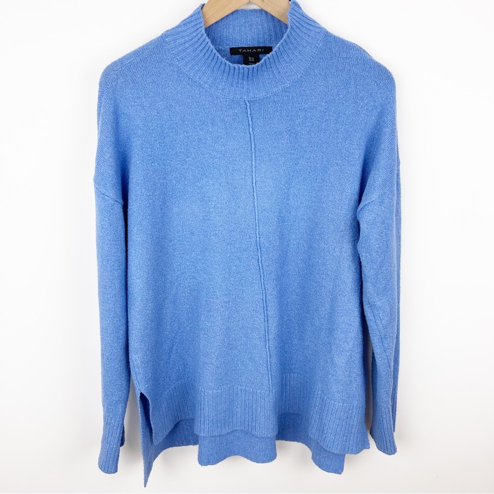 Tahari Cornflower Mock Neck Sweater Size Medium